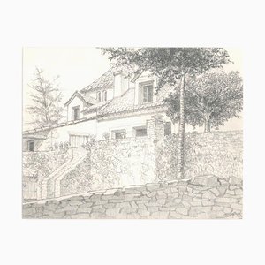 Les Eyzies (French Countryside) - Original Pencil Drawing 1986 1986