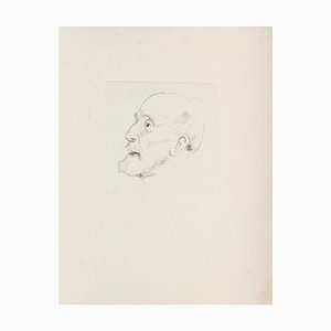 Portrait d'un Homme - Dessin à la Mine sur Papier - Début 20ème Siècle Début 20ème Siècle