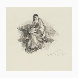 Litografía original Une Femme de Georges Gobo años 40