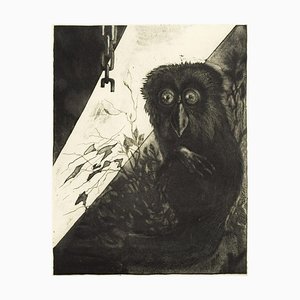 Aguafuerte Owl - Original de Leo Guida - 1972 1972