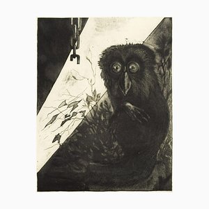 Owl - Original Etching by Leo Guida - 1972 1972