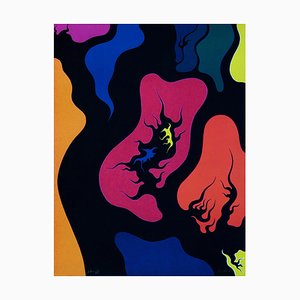 Lithographie Red Hell - Original par Luigi Boille - 1971 1971