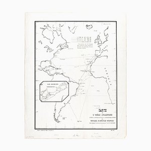 Carte de l'Ocean Atlantique - de FA de Varnhagen - 1865 1865