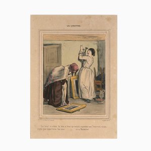 Litografía Les Lorettes - Original de Paul Gavarni - 1841 1847