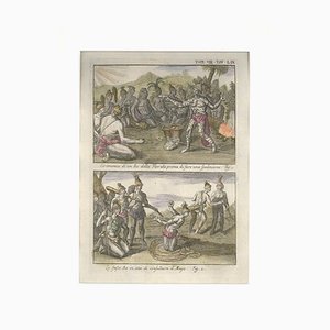 Cérémonies d'un Roi Floridien - Gravure à l'Eau-Forte par G. Pivati - 1746-1751 1746-1751