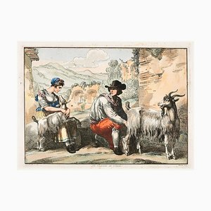 The Goatherd in Tivoli - Gravure à l'eau-Forte par Bartolomeo Pinelli - 1819 1819