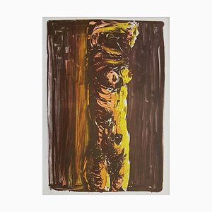 Brown Nude - Original Lithograph by Vittorio Tavernari - 1967 1967