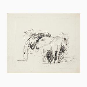 Cavallo - China Ink Drawing - Mid 20th 20th Century 1950s