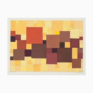 Abstract Composition - Original Tempera von A. Matheos Mid 20th Century