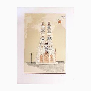 Cathedral of Dignes - Original Lithograph by Ossi Czinner - 1970s 1970s