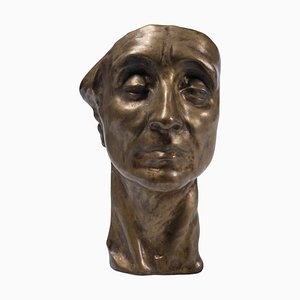 Cabeza de hombre - Escultura original de bronce de Amedeo Bocchi - años 20. 1920