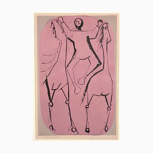Jugglers - Chevaux et Jongleur - Original Lithograph by Marino Marini - 1951 1951