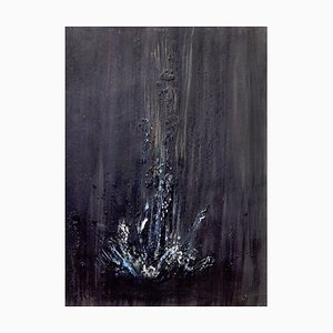 Black Waterfall - Wax Pigments on Cardboard by Claudio Palmieri - 2009 2009