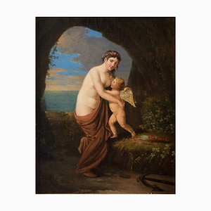 Allegorical Scene, Aphrodite and Eros - Oil on Canvas - Late 18th / Early 19th Late 18 - Early 19th Century