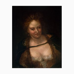 Female Portrait - Oil on Canvas by Venitian School - Early 17th Century 17th Century