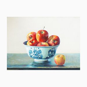 Natura morta con mele - Olio originale su tela di Zhang Wei Guang - 2000 2000