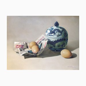 Fresh News/Eggs and Ceramics - Original Oil on Canvas by Zhang Wei Guang - 2007 2007