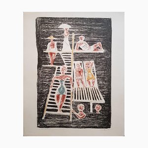 Il Trampolino - Original Lithograph by Massimo Campigli - 1954 1954