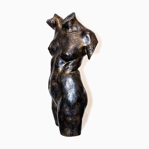 Woman's Chest - Bronze Sculpture by Aurelio Mistruzzi 1930