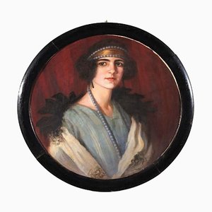 Portrait of Noblewoman - Oil on Canvas di Anonymous Master Inizio XX secolo, inizio XX secolo