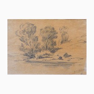 Landscape- Original Pencil Drawing by Giorgio De Chirico - 1977 1977