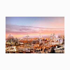 Sunrise on Rome - Original Öl auf Leinwand von Laura D'Andrea - 2018 2018