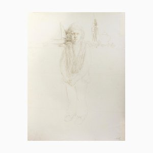 Portrait of a Child no.4 - Original Silver point by J.P. Velly - 1972 1979