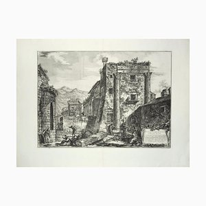 Rattle del Tempio de 'Castori nella città di Cora - Gravure à l'eau-forte par GB Piranesi 1764