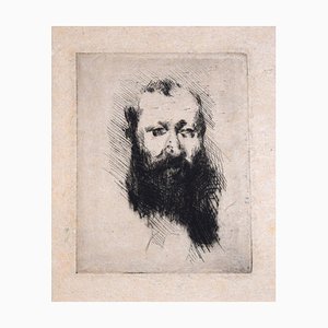 Portrait of Bearded Man Alphonse Hirsch - Original Radierung von G. De Nittis -1875 1875
