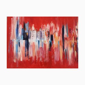 Paesaggio rosso - Acrilico su tela di M. Goeyens - 2000s 2000s