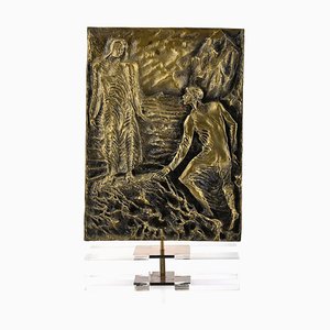 Dante Meets Virgil - Original Bronze Sculpture by P. Fazzini - Late 20th Century Late 20th Century