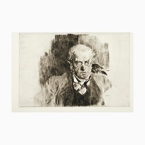 Portrait of Adolph Menzel - Original Etching by Giovanni Boldini - 1897 1897