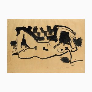 Lying Naked - Original Marker Drawing by Antonio Scordia - 1955 1955
