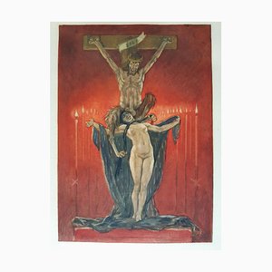 Le Calvaire - Original Etching and Heliogravure by Félicien Rops - 1882 1882