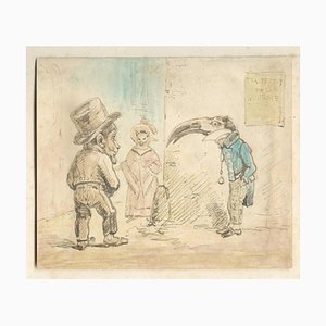 L'amour Croise des Race - Inchiostro e acquarello di JJ Grandville - 1833 1833