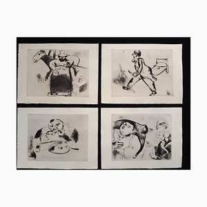 Les Ames Mortes von N. Gogol - Komplette Suite von Marc Chagall - 1948 1948