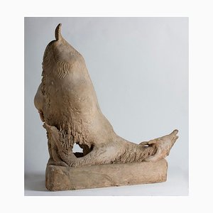 Escultura de cabra y terracota de Mario Porcù - años 70