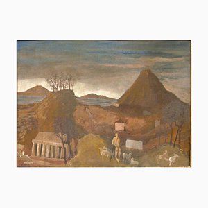 Landscape - Original Öl auf Karton von Corrado Cagli - ca. 1932 Ca. 1932