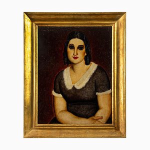 Portrait of Woman - Öl auf Schichtholz von Domenico Cantatore - um 1920 Ca. 1920