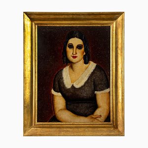 Portrait of Woman - Oil on Plywood by Domenico Cantatore - 1920 ca. 1920 ca.