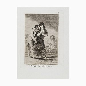 Acquaforte Ni Asi la Distingue - Original Incisione di Francisco Goya - 1799 1799