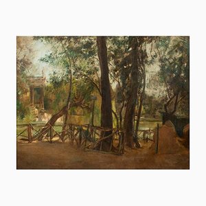 Estanque de Villa Borghese - óleo sobre lienzo de A. Barrera - 1945 1945