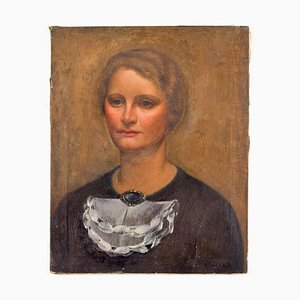 Portrait of Lady - Original Öl auf Leinwand von Carlo Socrate - 1930 1930