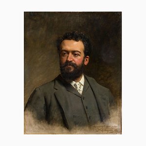 Portrait de E. Gelli - Huile sur Toile par M. Gordigiani - 1887 1887