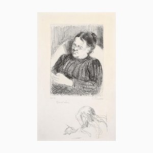 Grand'mère - Portrait de la femme de l'artiste - Originale Lithographie 1895 1895