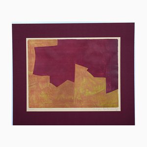 Orange And Bordeaux Composition - Original Lithograph by Serge Poliakoff - 1963 1963