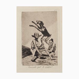 Aguarda que te unten - Origina Etching and Aquatint by Francisco Goya - 1868 1868