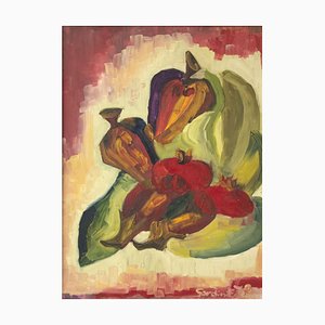 Still Life - Original Oil on Board by E. Sardini - 1972 1972