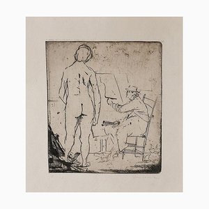 The Painter and the Model - Original Etching by Giacomo Manzù - 1930s 1930s