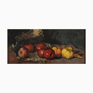 Still Life With Fruit And Vegetables - Original Oil on Canvas by Luigi Spazzapan 1930s